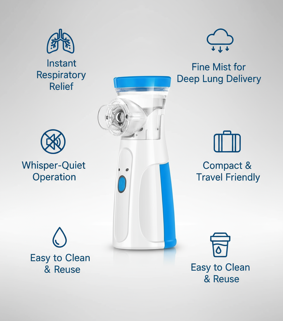 Pimeora- BreatheEase Portable Mesh Nebulizer